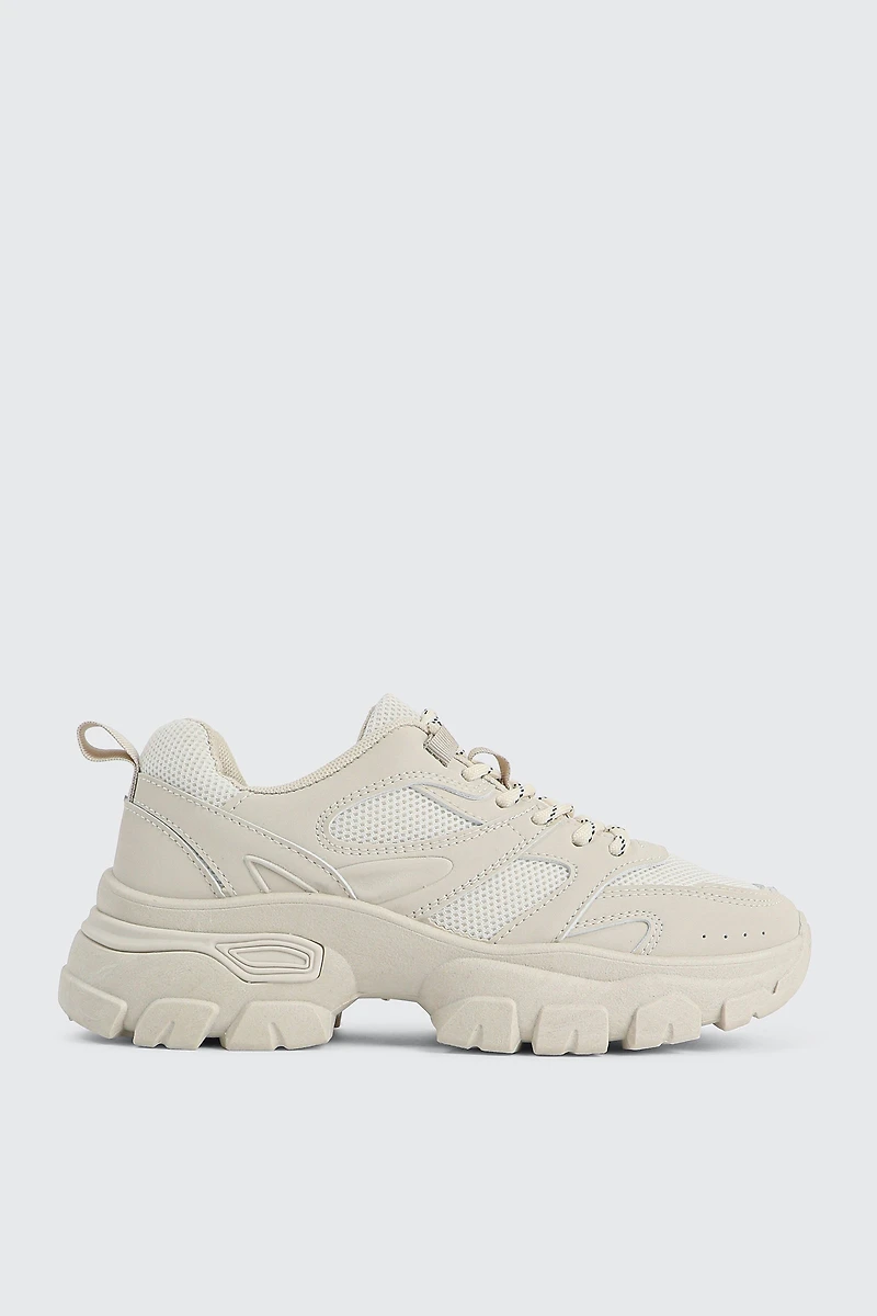 Ardene Chunky Hiker Sneakers in Beige | Size | Eco-Conscious