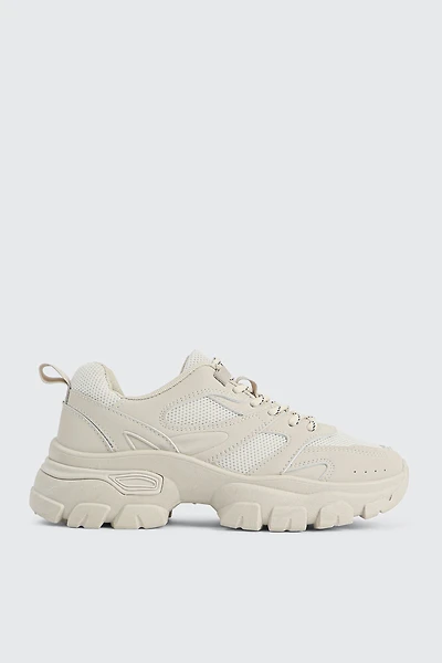 Ardene Chunky Hiker Sneakers in Beige | Size | Eco-Conscious
