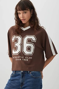 Ardene Short Boxy Jersey T-Shirt in Brown | Size | 100% Cotton