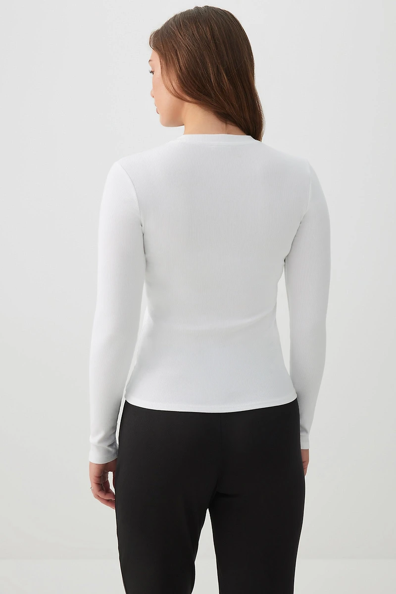 T-shirt côtelé à manches longues