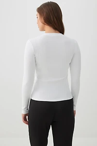 T-shirt côtelé à manches longues