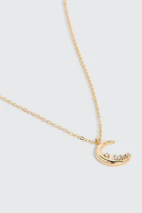 Ardene 14K Gold Plated Moon Necklace