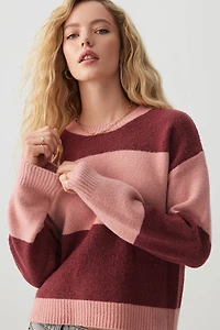 Ardene Short Super Soft Sweater in Burgundy | Size | Polyester/Elastane
