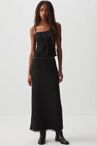 Ardene Mesh Maxi Skirt in | Size | Polyester/Spandex