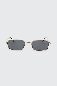 Ardene Slim Rectangular Sunglasses in Gold