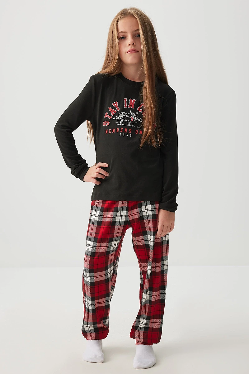 Ardene Kids HUSHKNIT Family PJ Set in Black | Size | Polyester/Elastane | Eco-Conscious