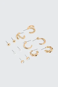 Ardene 6-Pack Hoop & Stud Earrings in Gold | Stainless Steel