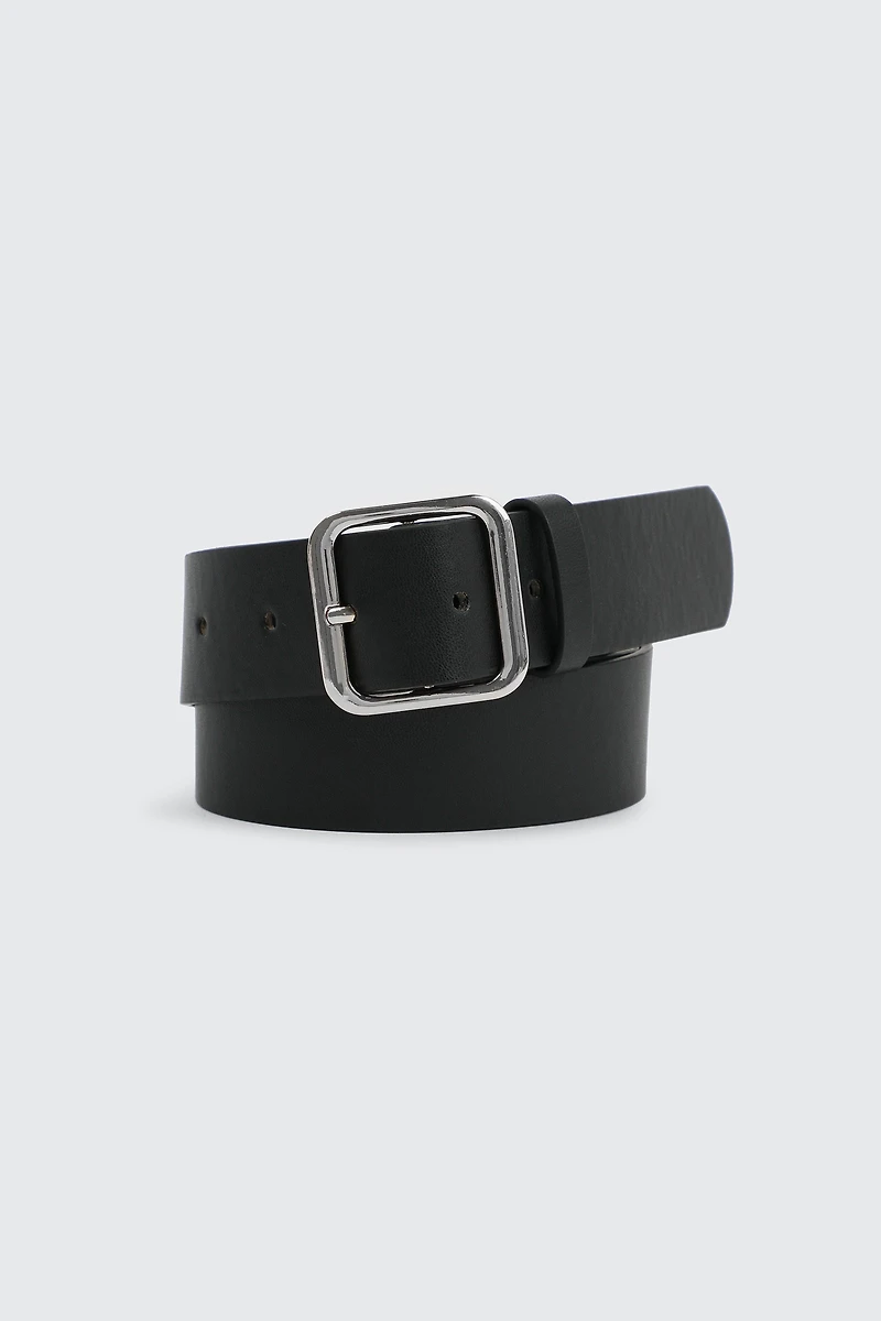 Ardene Faux Leather Belt in Silver | Size Small