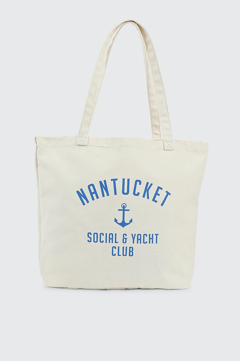 Ardene Canvas Tote Bag in Blue | Cotton | Eco-Conscious | 100% Recycled