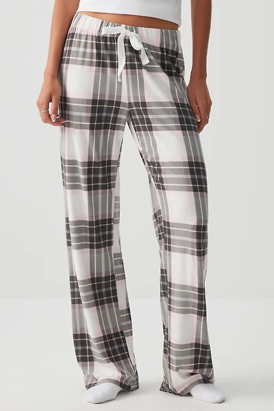 Ardene HUSHKNIT Flared PJ Pants in White | Size | Polyester/Elastane | Eco-Conscious