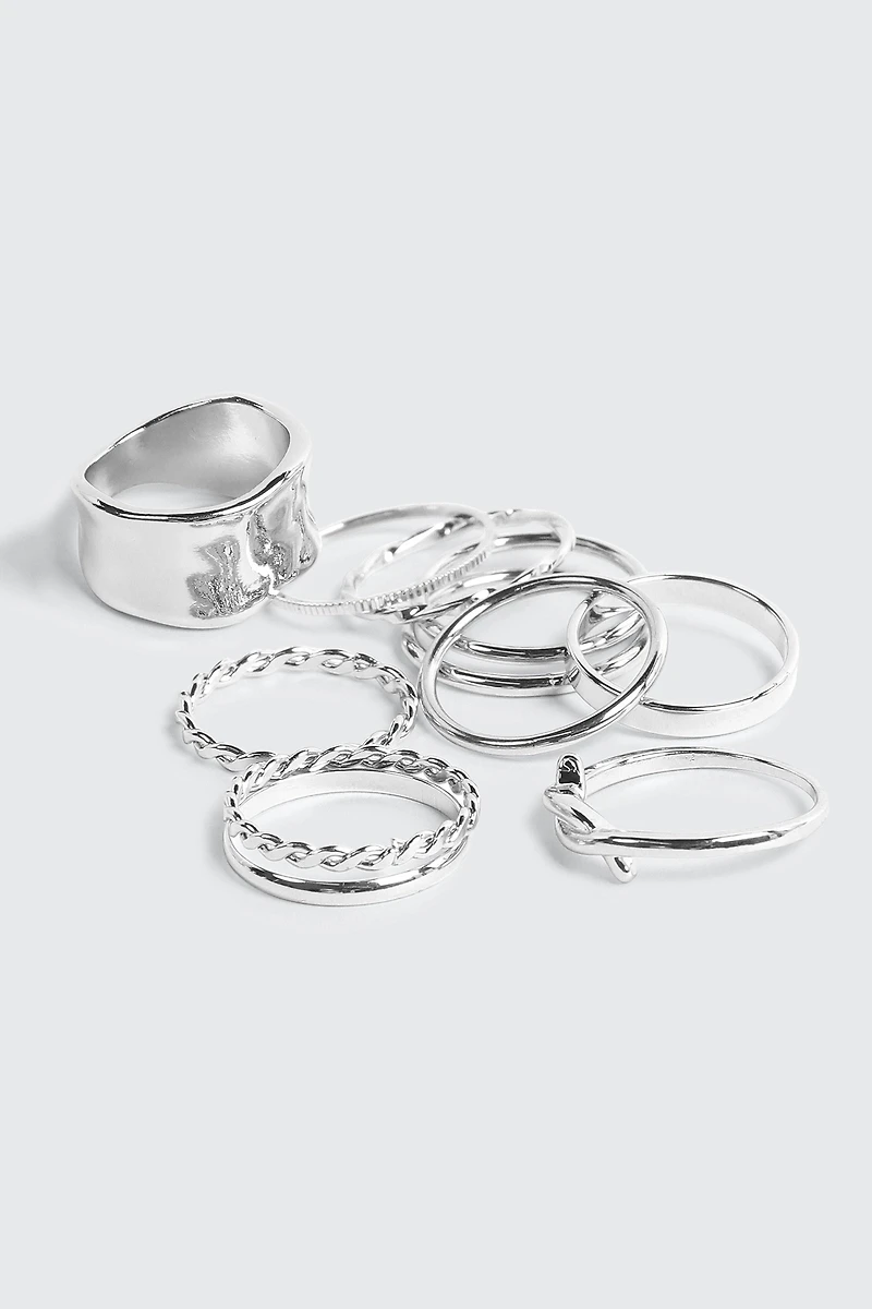 Lot de 9 bagues mixtes