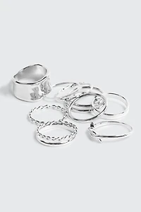 Lot de 9 bagues mixtes