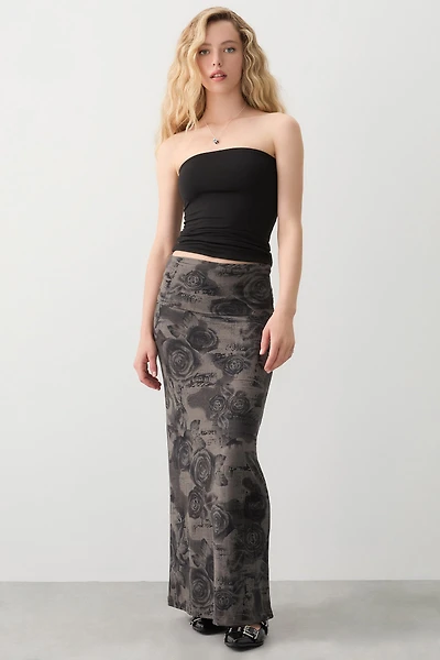 Ardene Two-Way Super Soft Maxi Skirt in Dark Grey | Size | Polyester/Spandex