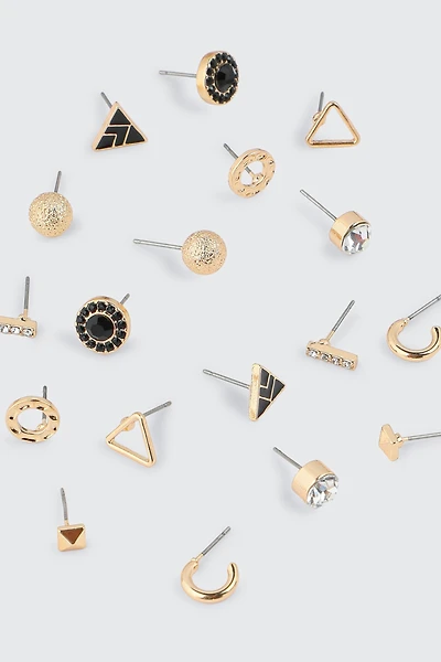 9 paires de boucles d'oreilles géométriques