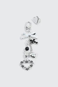 Breloque de téléphone argentée