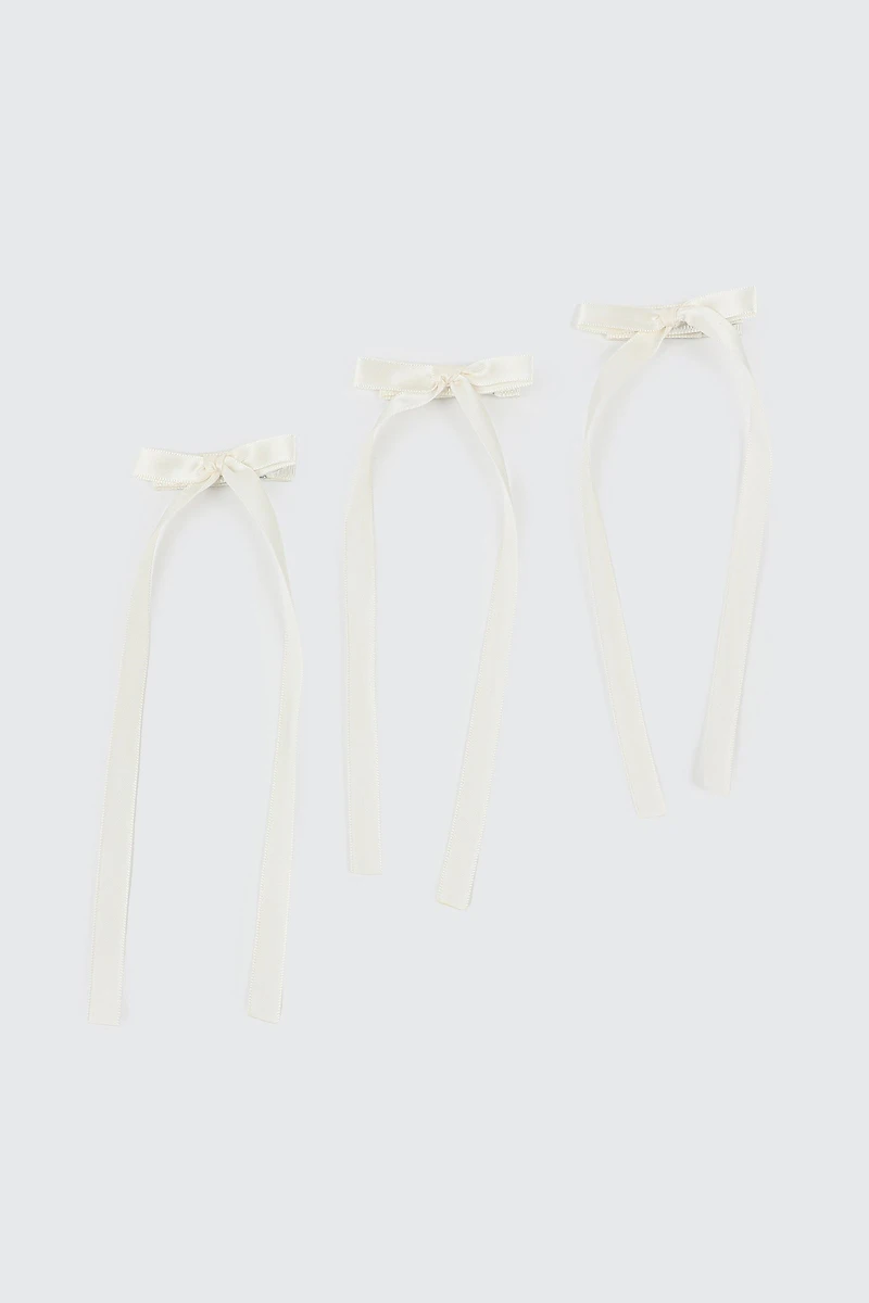 Ardene 3-Pack Hair Bows in White