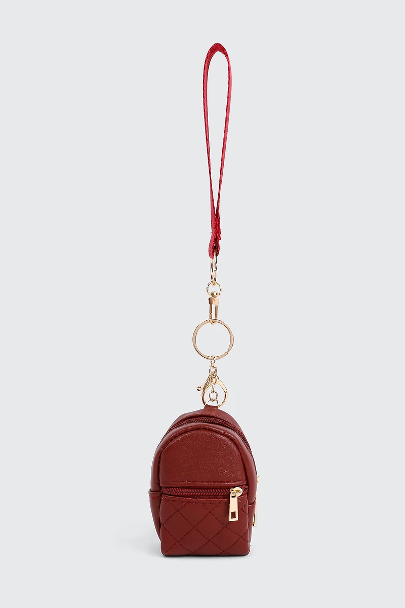 Ardene Backpack Coin Purse in Burgundy