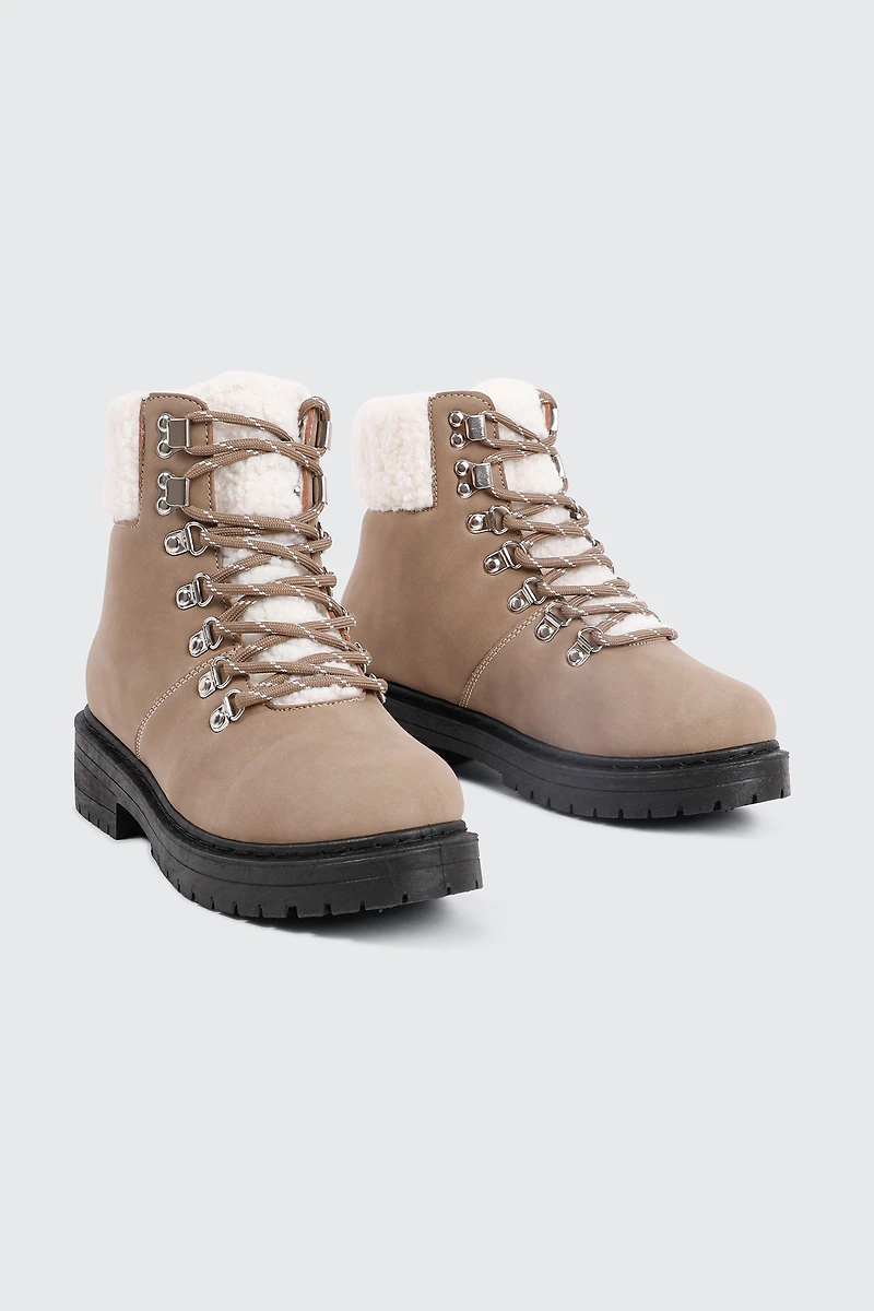 Bottillons d'hiver à col en sherpa