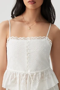 Camisole à broderie anglaise et boutons l'avant