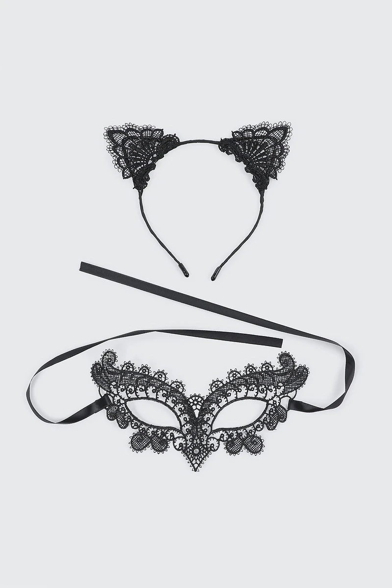 Ardene Cat Masquerade Set in Black
