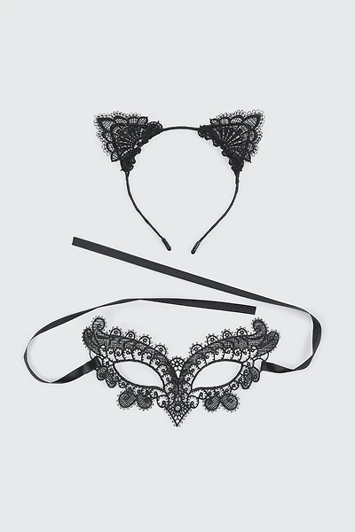 Ardene Cat Masquerade Set in Black