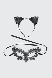 Ardene Cat Masquerade Set in Black