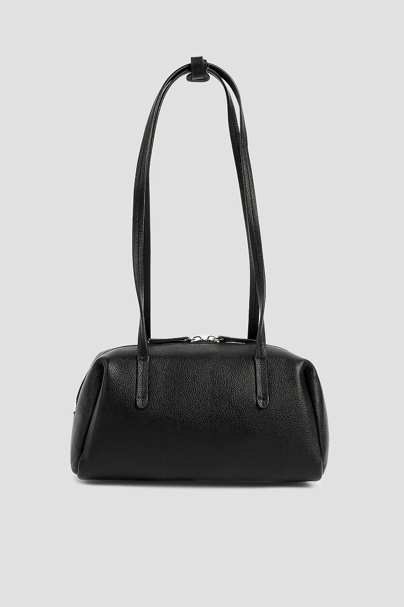 Ardene Long Strap Bowling Bag in Black | Faux Leather/Polyester