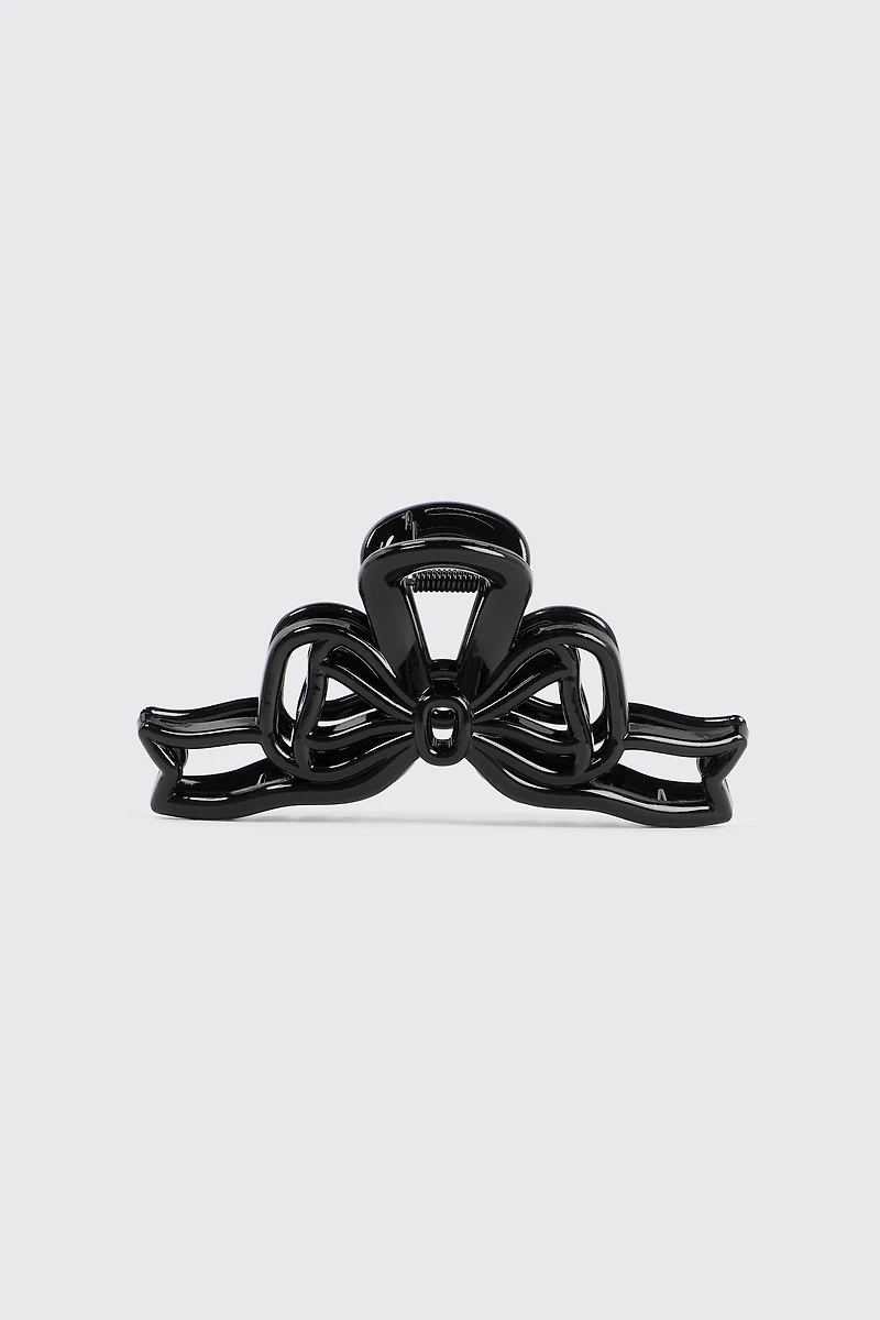 Ardene Bow Cutout Hair Claw in Black