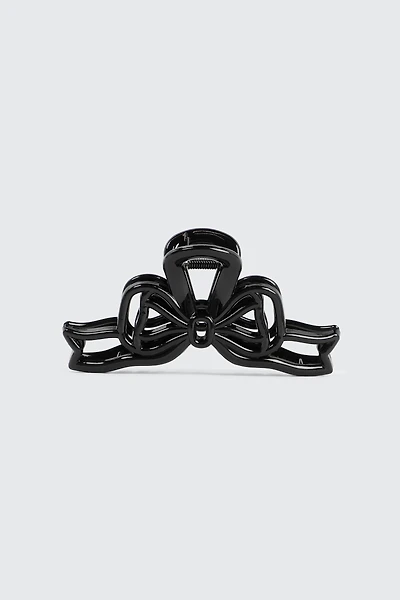 Ardene Bow Cutout Hair Claw in Black