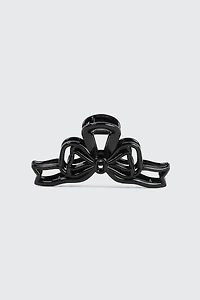 Ardene Bow Cutout Hair Claw in Black