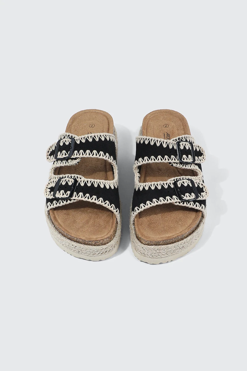 Sandales espadrilles à double boucle