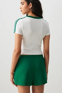 Short sport à bandes de dentelle