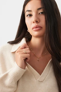 Ardene Moss Stitch Johnny Collar Sweater in Beige | Size | Polyester/Elastane | Eco-Conscious