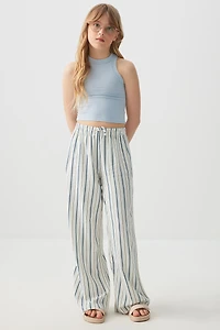 Ardene Kids Wide Leg Pants in White | Size | Viscose