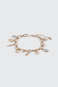 Ardene Ocean Charm Anklet in Gold