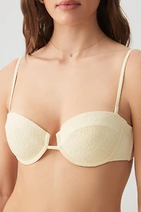 Haut de maillot texturé fleuri avec armature