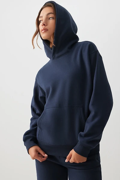 Ardene MADESOFT Fleece Hoodie in Blueberry | Size | Polyester/Cotton | Eco-Conscious