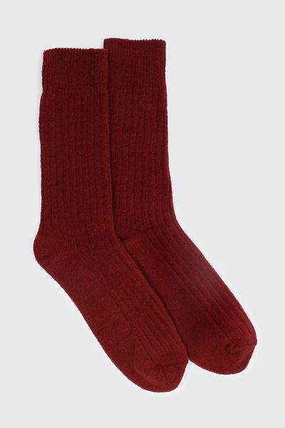 Ardene Boot Socks in Burgundy | Polyester/Spandex