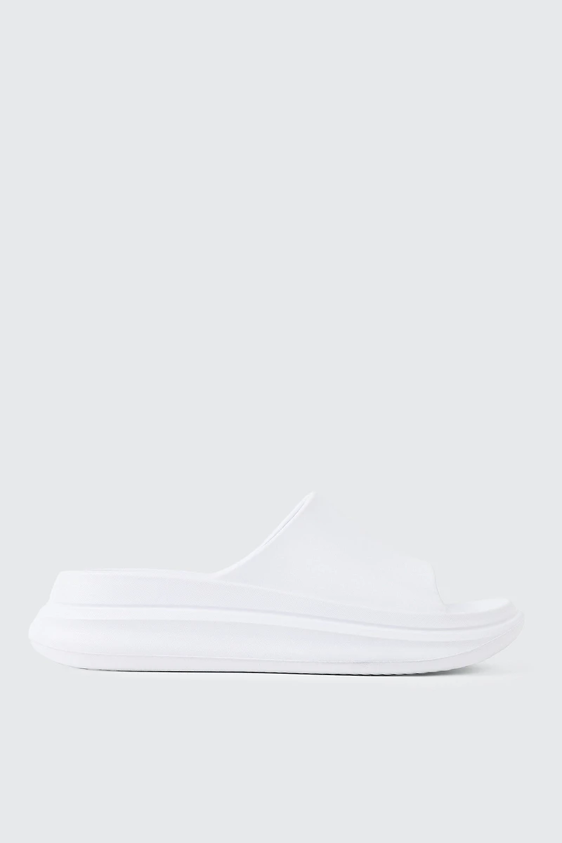 Ardene Thick Sole Slides in White | Size