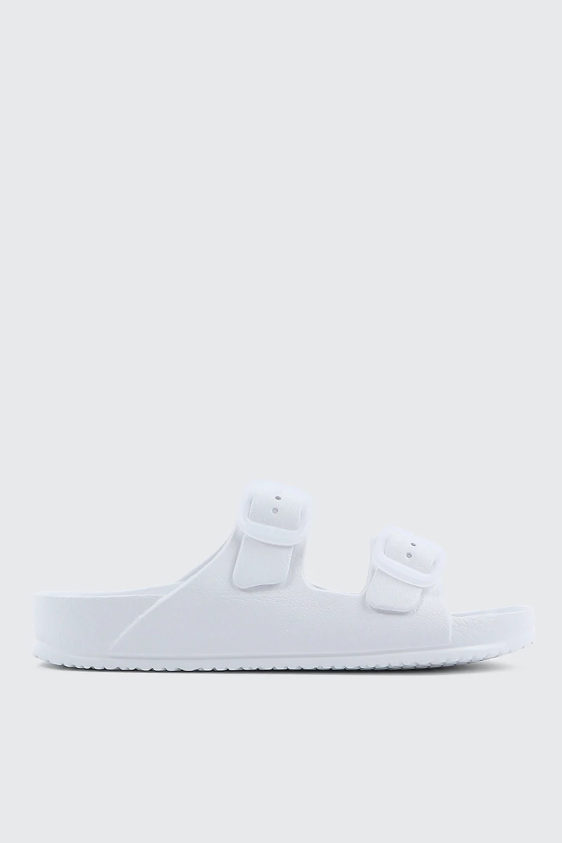 Ardene Two-Strap Slide Sandals in White | Size