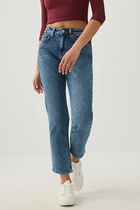 Jean droit étroit à taille haute