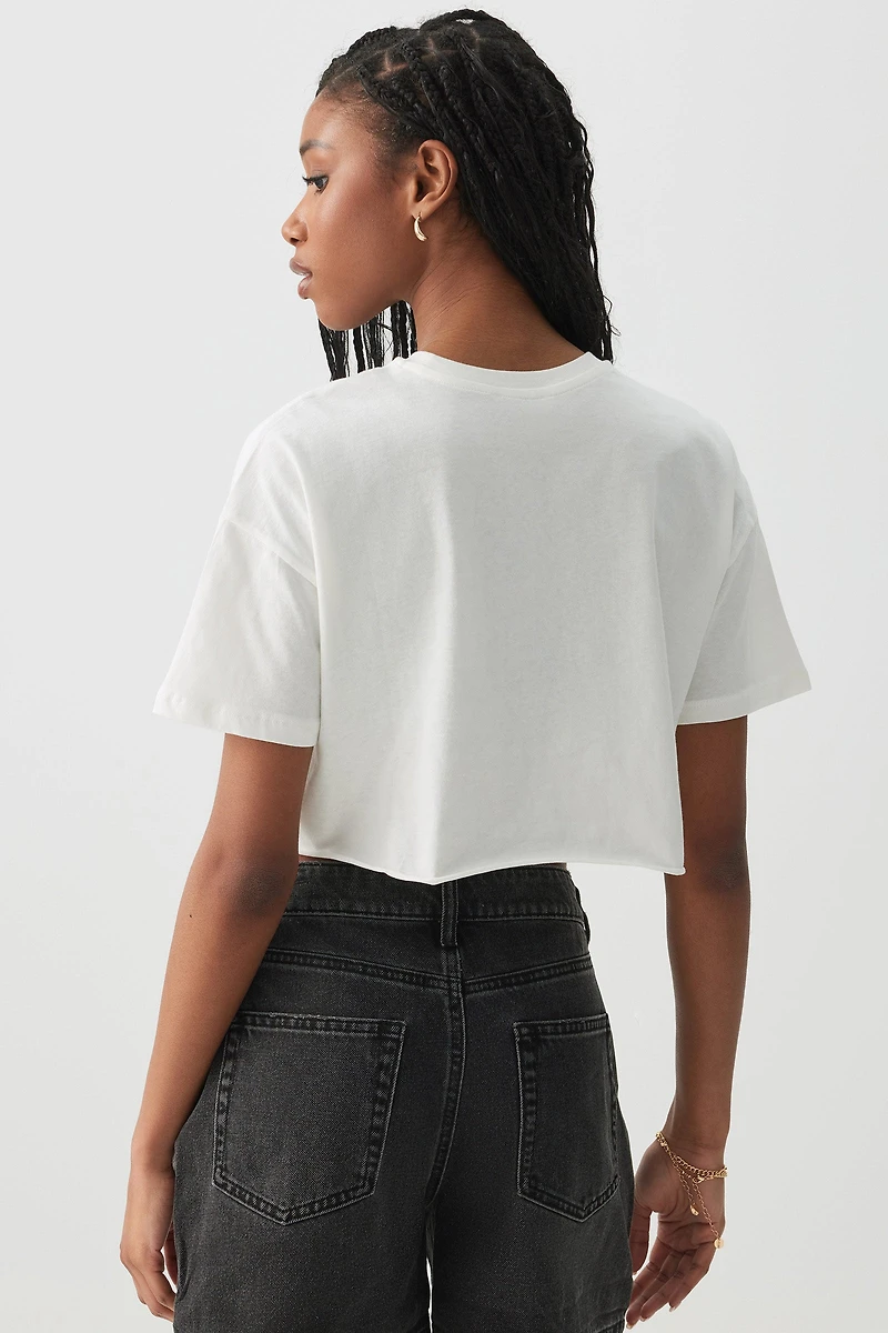 T-shirt graphique à bordure brute