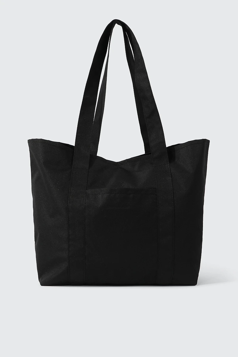 Ardene Large Canvas Tote Bag in Black | 100% Recycled Polyester | Eco-Conscious