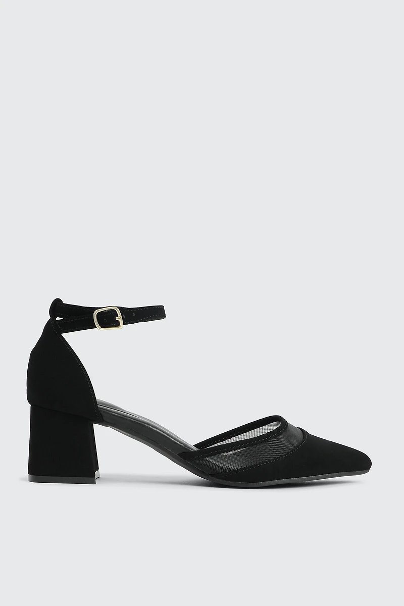Ardene Block Heel Pumps in Black | Size | Faux Suede | Eco-Conscious