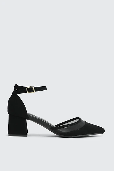 Ardene Block Heel Pumps in Black | Size | Faux Suede | Eco-Conscious