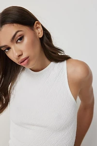 Camisole col rond à motif diamant