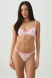 Ardene Everyday Microfiber String Panty in Light Pink | Size | Polyester/Elastane