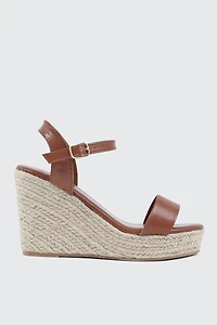 Ardene Wedge Ankle Strap Sandals in Brown | Size