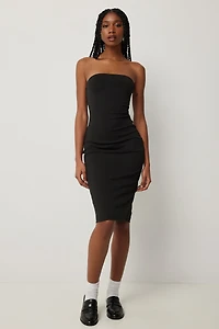 Ardene Midi Strapless Dress in Black | Size | Polyester/Spandex