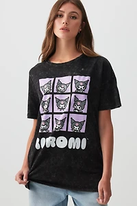 Ardene Washed Kuromi T-Shirt in Lilac | Size | 100% Cotton